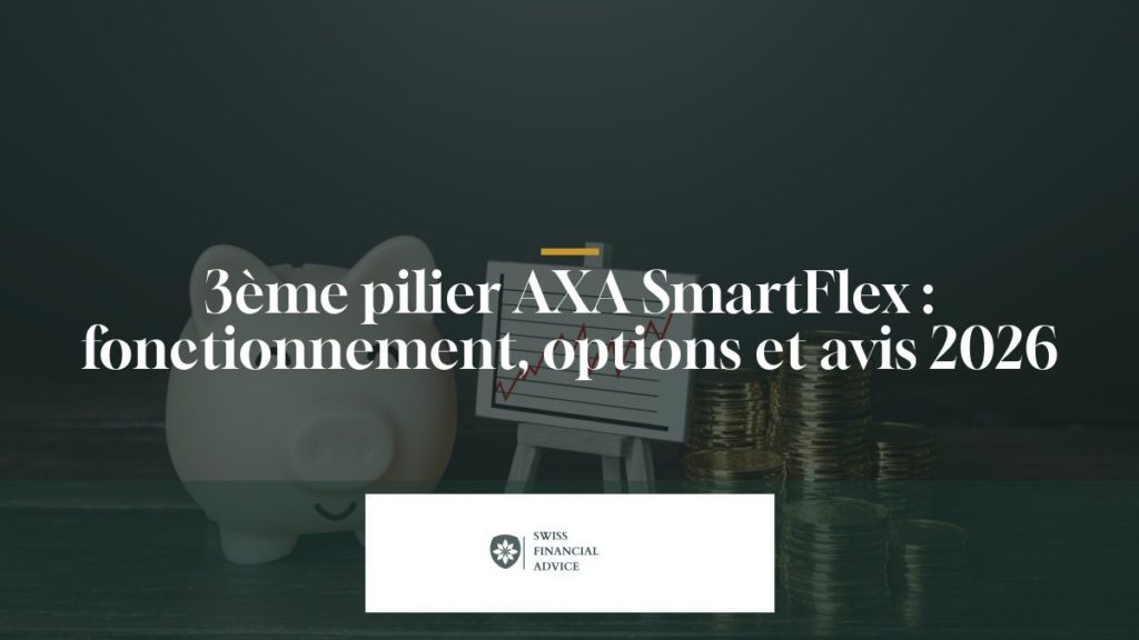 Tirelire, pièces et graphique de rendement, illustration du 3ème pilier AXA SmartFlex