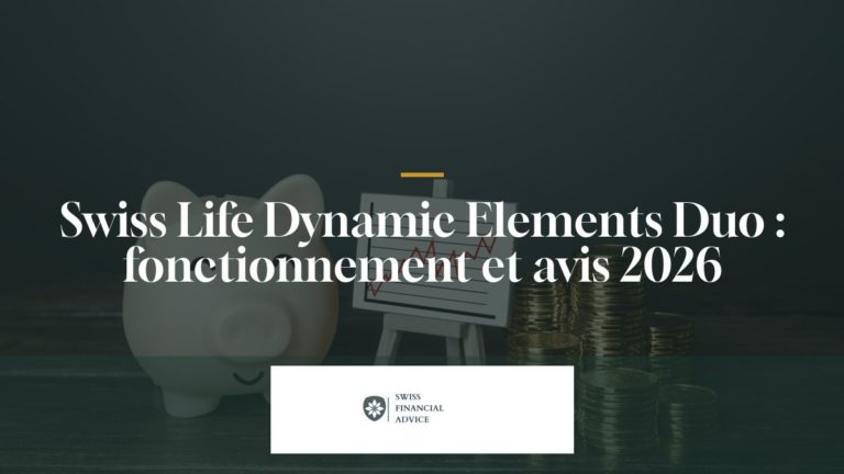 Tirelire, graphique de rendement et pièces, illustration de Swiss Life Dynamic Elements Duo